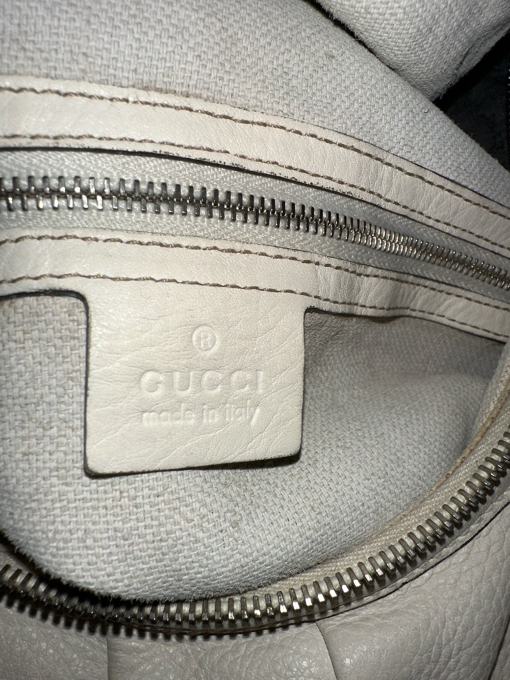 Gucci Soft Leather Hobo Bag in Light Gray - Picture 12 of 14